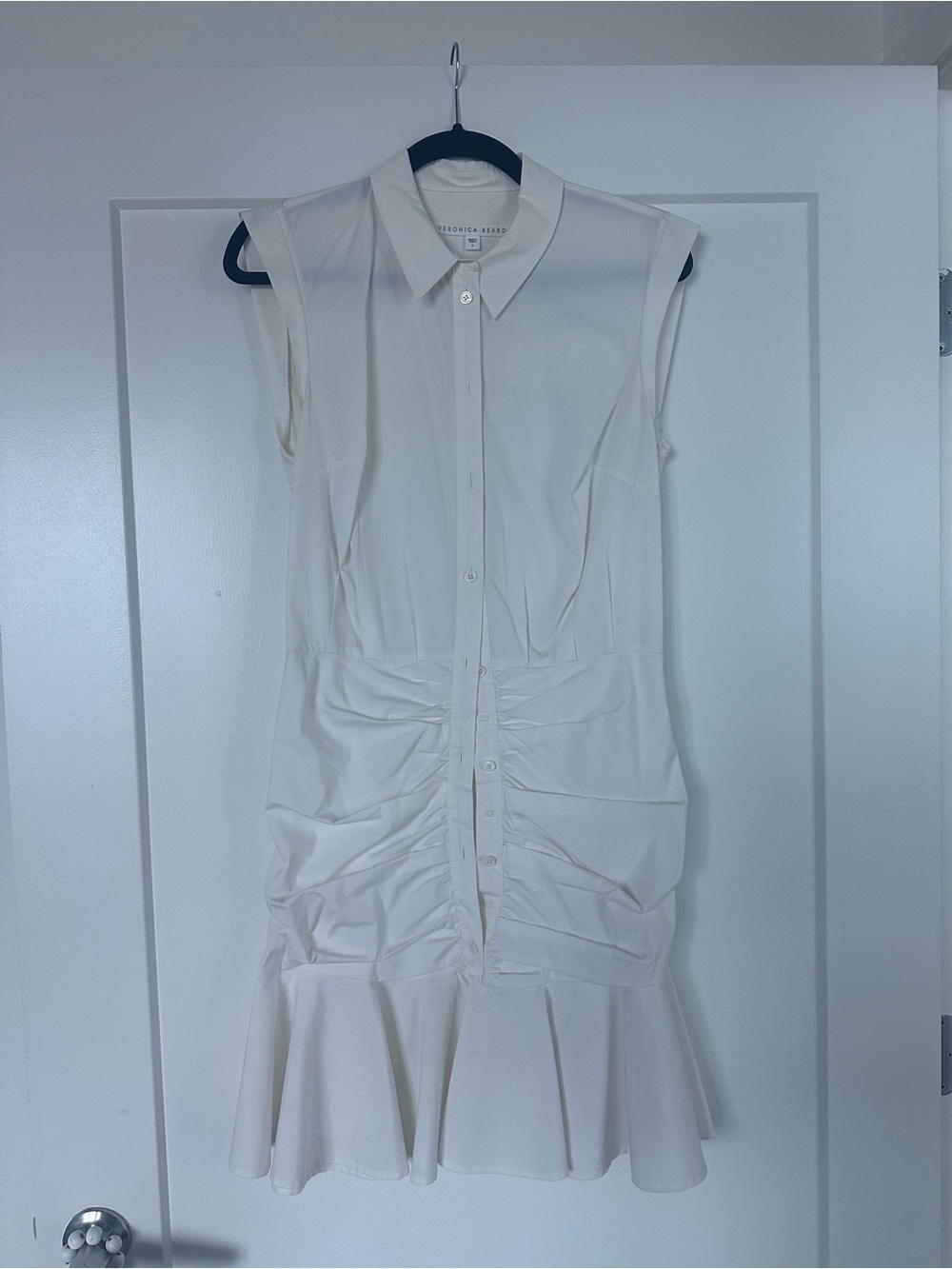 Veronica Beard Ruched Button-Front Shirt Dress - Picture 2 of 3